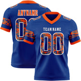 Custom Royal Camo White-Orange Authentic Digital Camouflage Panel Football Jersey