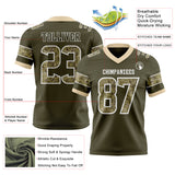 Custom Olive Camo White-City Cream Authentic Digital Camouflage Panel Football Jersey