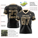 Custom Black Camo-City Cream Authentic Digital Camouflage Panel Football Jersey