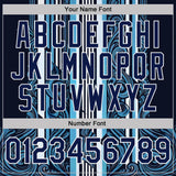 Custom Navy Sky Blue-White Argentina Stripe Performance T-Shirt