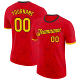 Custom Red Yellow-Black Belgium Flame Performance T-Shirt