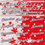 Custom Red White-Black Canada Maple Leaf Performance T-Shirt