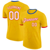 Custom Yellow White Fire Red-Thunder Blue Colombia Butterfly Performance T-Shirt