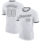 Custom White-Black England Abstract Performance T-Shirt