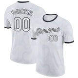 Custom White-Black England Abstract Performance T-Shirt