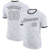 Custom White-Black England Abstract Performance T-Shirt