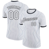 Custom White-Black England Abstract Performance T-Shirt
