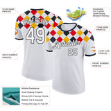 Custom White-Black Germany Checkerboard Performance T-Shirt