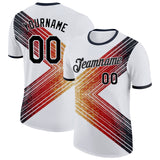 Custom White-Black Germany Retro Distressed Performance T-Shirt