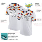 Custom White-Black Germany Flag Geometric Stripe Performance T-Shirt