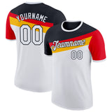 Custom White Red Yellow-Black Germany Flag Performance T-Shirt