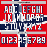 Custom Red White-Navy Norway Flag Performance T-Shirt