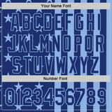Custom Royal-Light Blue USA Flag Patriotic Split Stars and Stripes Authentic Baseball Jersey