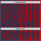 Custom Navy-Red USA Flag Patriotic Split Stars and Stripes Authentic Baseball Jersey