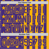 Custom Purple-Gold USA Flag Patriotic Split Stars and Stripes Authentic Baseball Jersey