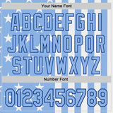 Custom Light Blue White-Royal USA Flag Patriotic Split Stars and Stripes Authentic Baseball Jersey