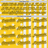 Custom Yellow White-Black USA Flag Patriotic Split Stars and Stripes Authentic Baseball Jersey