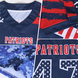 Custom Olive USA Flag Camo White-Black Authentic Gradient Digital Camouflage Stars & Stripes Raglan Sleeves Football Jersey