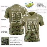 Custom Olive USA Flag Camo White-Green Authentic Gradient Digital Camouflage Stars & Stripes Raglan Sleeves Football Jersey