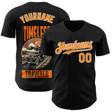 Custom Black Bay Orange-White Route 66 Americana Road Trip Authentic Baseball Jersey