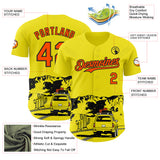 Custom Light Yellow Orange-Black Route 66 Desert Americana Road Trip Authentic Baseball Jersey