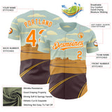 Custom Blue Bay Orange-White Route 66 Desert Americana Road Trip Authentic Baseball Jersey
