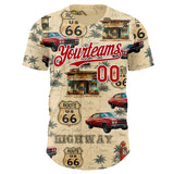 Custom City Cream Red-White Route 66 Americana Road Trip Authentic Baseball Jersey