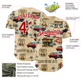 Custom City Cream Red-White Route 66 Americana Road Trip Authentic Baseball Jersey