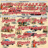 Custom City Cream Red-White Route 66 Americana Road Trip Authentic Baseball Jersey