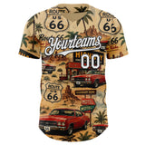 Custom Brown White-Black Route 66 Americana Road Trip Authentic Baseball Jersey