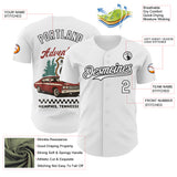Custom White-Black Route 66 Americana Road Trip Authentic Baseball Jersey