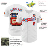 Custom White Red-Blue Route 66 Americana Road Trip Authentic Baseball Jersey