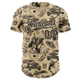 Custom City Cream-Black Route 66 Americana Road Trip Authentic Baseball Jersey