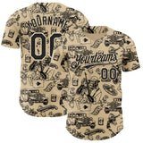 Custom City Cream-Black Route 66 Americana Road Trip Authentic Baseball Jersey