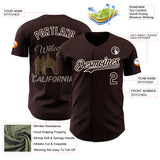 Custom Brown-White West Coast Americana Road Trip Authentic Baseball Jersey