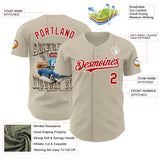 Custom Gray Red-White Route 66 Americana Road Trip Authentic Baseball Jersey