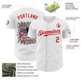 Custom White-Red Route 66 Highway Americana Road Trip Authentic Baseball Jersey