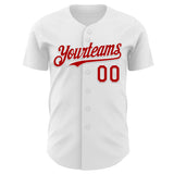Custom White-Red Route 66 Highway Americana Road Trip Authentic Baseball Jersey