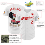 Custom White-Red Route 66 Highway Americana Road Trip Authentic Baseball Jersey