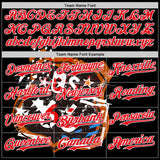 Custom Black Electric Blue White-Fire Red Route 66 Americana Road Trip Authentic Baseball Jersey