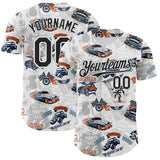 Custom White-Black Route 66 Americana Road Trip Authentic Baseball Jersey