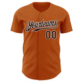 Custom Texas Orange Brown-White Route 66 Americana Road Trip Authentic Baseball Jersey