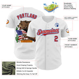 Custom White Red-Royal Route 66 Americana Road Trip Authentic Baseball Jersey