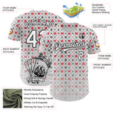 Custom White-Black Las Vegas Poker Club Authentic Baseball Jersey