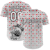 Custom White-Black Las Vegas Poker Club Authentic Baseball Jersey