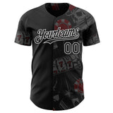 Custom Black-White Las Vegas Poker Club Authentic Baseball Jersey