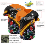 Custom Black Bay Orange-White Las Vegas Poker Club Authentic Baseball Jersey