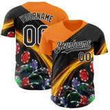 Custom Black Bay Orange-White Las Vegas Poker Club Authentic Baseball Jersey
