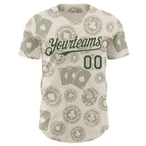 Custom Cream Olive-White Las Vegas Poker Club Authentic Baseball Jersey
