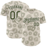 Custom Cream Olive-White Las Vegas Poker Club Authentic Baseball Jersey